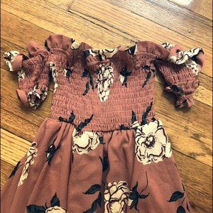 Floral Off the Shoulder Midi Dress